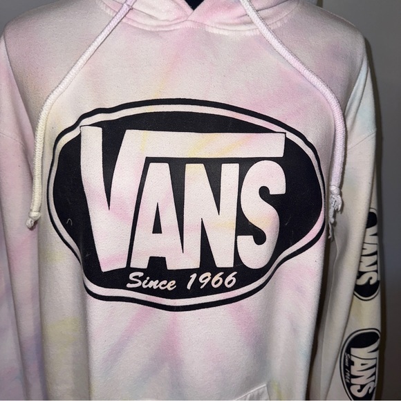Dreamsicle Vans Pastel Tie Dye Hooded Sweatshirt Womens Size Medium - Picture 7 of 11